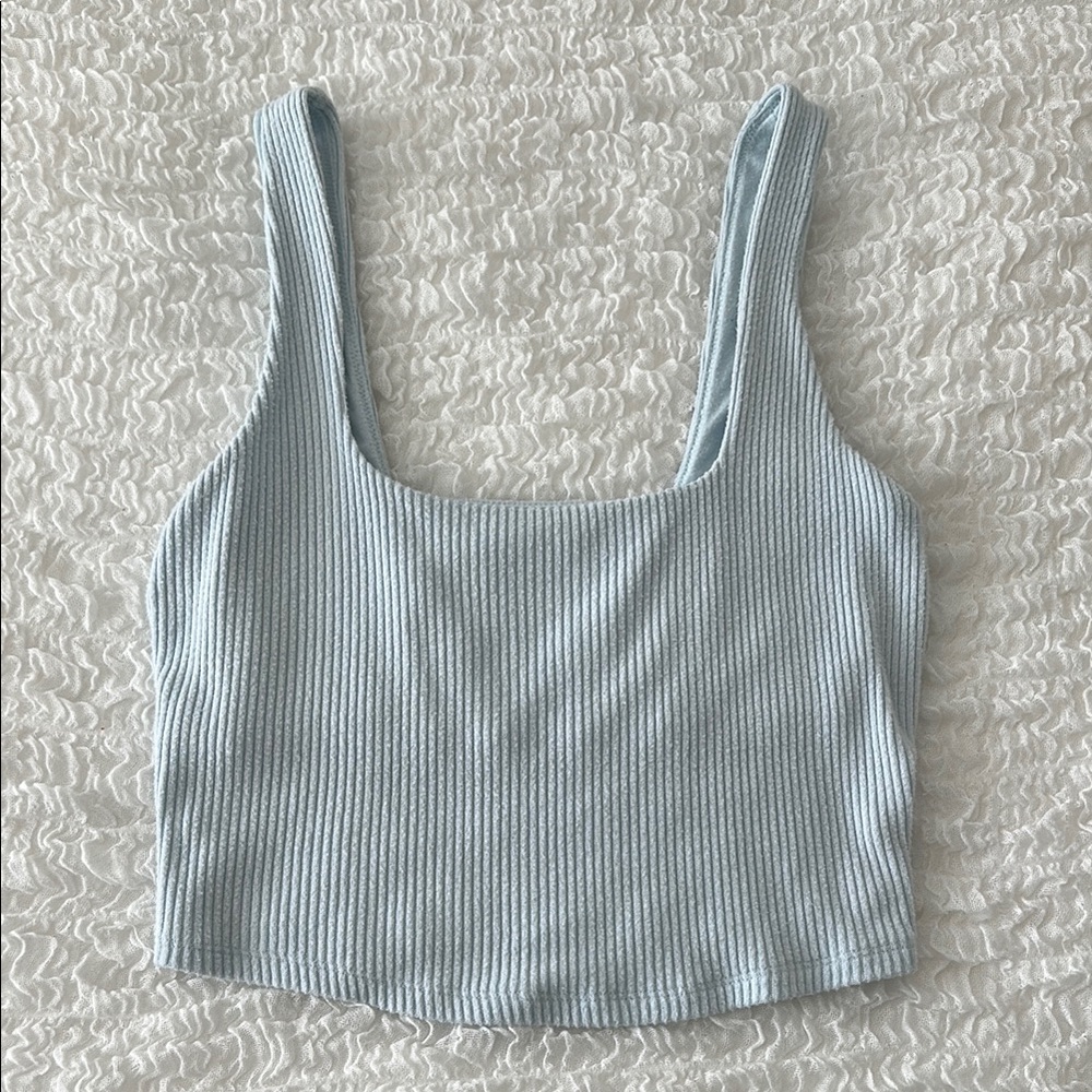 Abercrombie & Fitch Light Blue Ribbed Tank Top